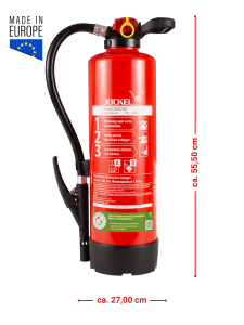 Jockel S6JX GREEN E 21 - Auflade-Schaum-Feuerlöscher GREEN E, 6L, EN3, 21 A, 113 B = 6LE, inkl. Prüfplakette